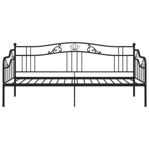 Okvir za krevet na razvlačenje crni metalni 90 x 200 cm - Crna Cijena