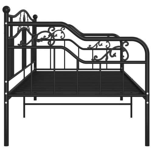 Okvir za krevet na razvlačenje crni metalni 90 x 200 cm - Crna Cijena