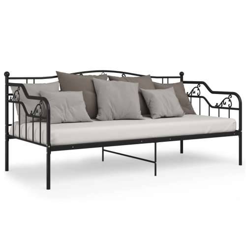 Okvir za krevet na razvlačenje crni metalni 90 x 200 cm - Crna Cijena