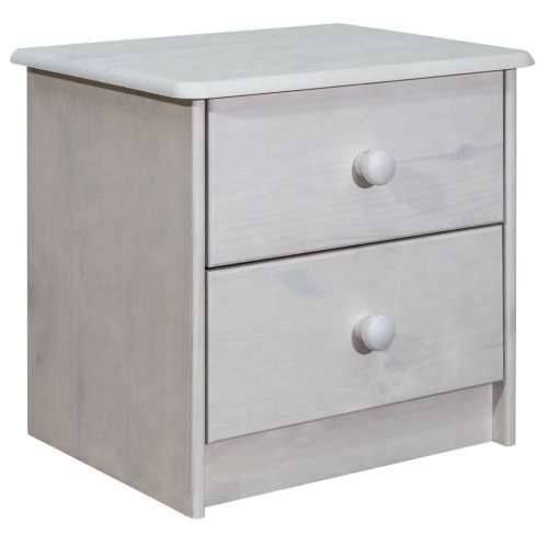 Noćni ormarić 43 x 34 x 40 cm od masivne borovine - Bijela 1 Cijena