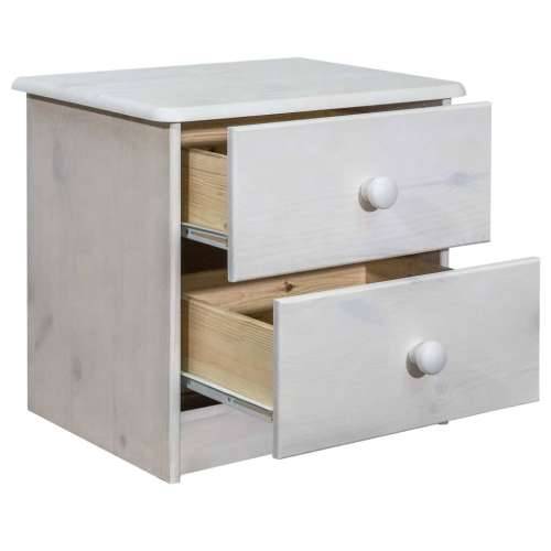 Noćni ormarić 43 x 34 x 40 cm od masivne borovine - Bijela 1 Cijena