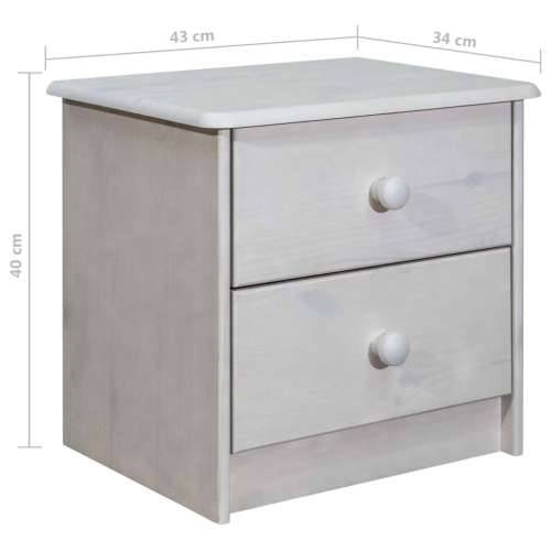 Noćni ormarić 43 x 34 x 40 cm od masivne borovine - Bijela 1 Cijena