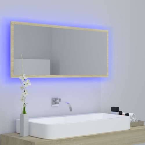 LED kupaonsko ogledalo boja hrasta sonome 100x8,5x37 cm akrilno sonoma hrast 1 Cijena