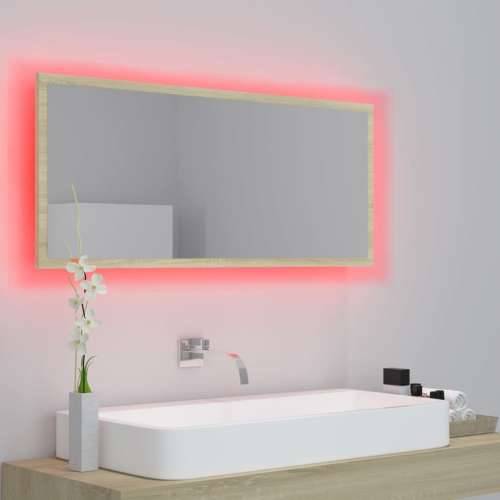 LED kupaonsko ogledalo boja hrasta sonome 100x8,5x37 cm akrilno sonoma hrast 1 Cijena