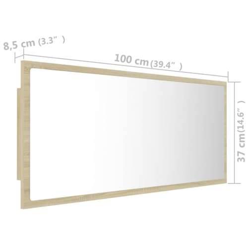 LED kupaonsko ogledalo boja hrasta sonome 100x8,5x37 cm akrilno sonoma hrast 1 Cijena