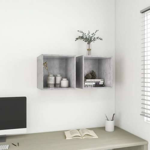 Zidni ormarići 2 kom boja betona 37x37x37 cm konstruirano drvo - Beton siva 2 1 Cijena