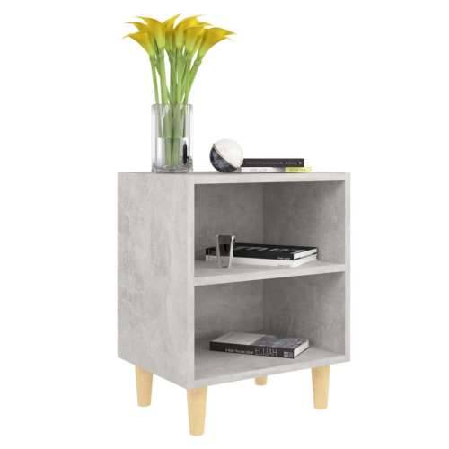 Noćni ormarići s drvenim nogama 2 kom boja betona 40x30x50 cm - Beton siva 2 Cijena