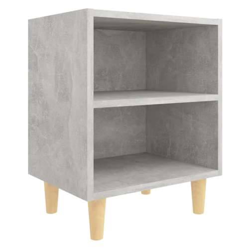 Noćni ormarići s drvenim nogama 2 kom boja betona 40x30x50 cm - Beton siva 2 Cijena