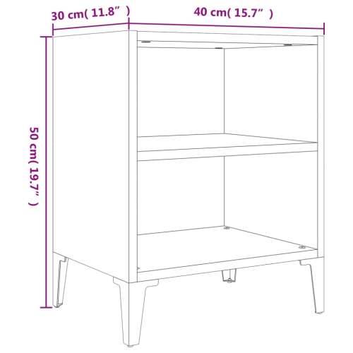 Noćni ormarić s metalnim nogama boja hrasta 40 x 30 x 50 cm - sonoma hrast 1 Cijena