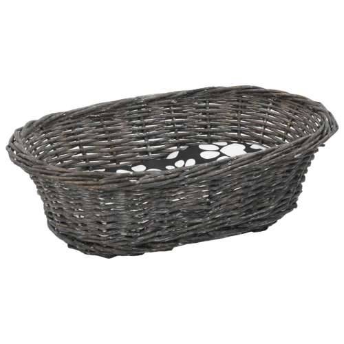 3-dijelni set košara za mačke s jastucima sivi 47x34x60 cm vrba - Siva Cijena
