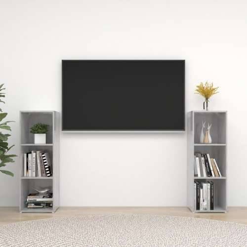 TV ormarići 2 kom boja betona 107x35x37 cm konstruiranog drva - Beton siva 2 37 cm 107 cm Cijena