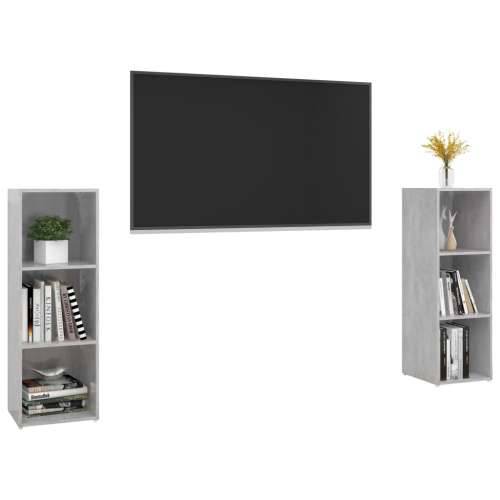 TV ormarići 2 kom boja betona 107x35x37 cm konstruiranog drva - Beton siva 2 37 cm 107 cm Cijena