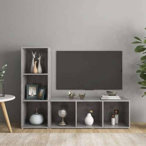 TV ormarići 2kom siva boja betona 107x35x37cm konstruirano drvo - Beton siva 107 x 35 x 37 cm 1 Cijena