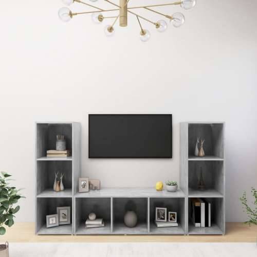TV ormarići 3 kom boja betona 107x35x37 cm konstruirano drvo - Beton siva 3 Cijena