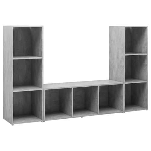TV ormarići 3 kom boja betona 107x35x37 cm konstruirano drvo - Beton siva 3 Cijena