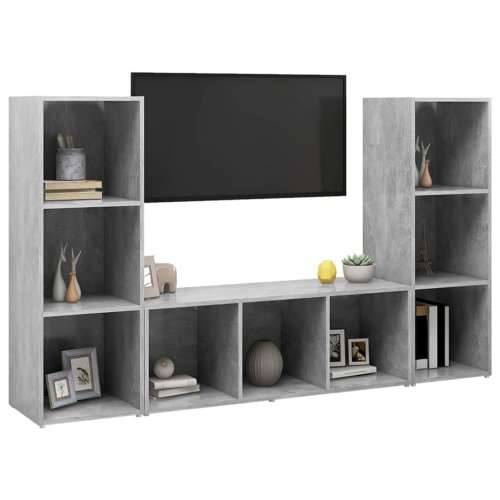 TV ormarići 3 kom boja betona 107x35x37 cm konstruirano drvo - Beton siva 3 Cijena