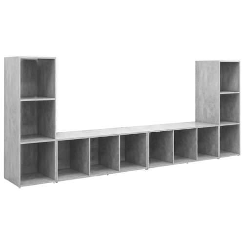 TV ormarići 4kom siva boja betona 107x35x37cm konstruirano drvo - Beton siva 4 Cijena