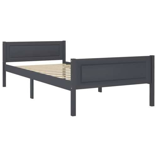 Okvir za krevet od masivne borovine sivi 100 x 200 cm  - Siva 100 x 200 cm Cijena