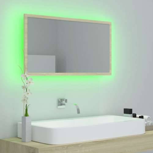 LED kupaonsko ogledalo boja hrasta sonome 80x8,5x37 cm akrilno - sonoma hrast 1 Cijena