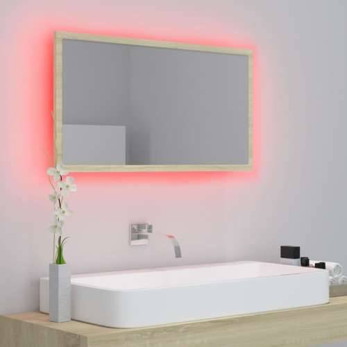 LED kupaonsko ogledalo boja hrasta sonome 80x8,5x37 cm akrilno - sonoma hrast 1 Cijena