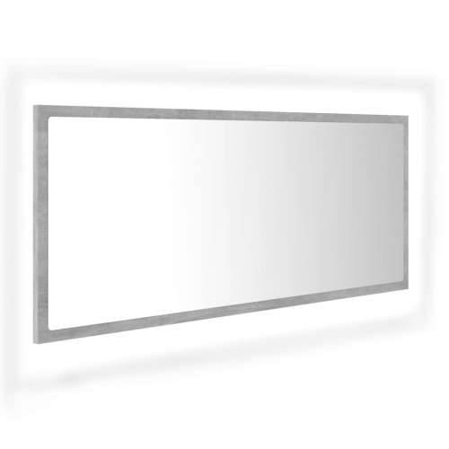 LED kupaonsko ogledalo siva boja betona 100x8,5x37 cm akrilno - Beton siva 1 Cijena
