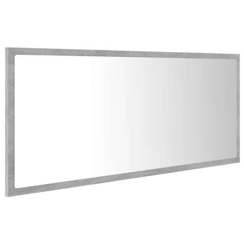 LED kupaonsko ogledalo siva boja betona 100x8,5x37 cm akrilno - Beton siva 1 Cijena