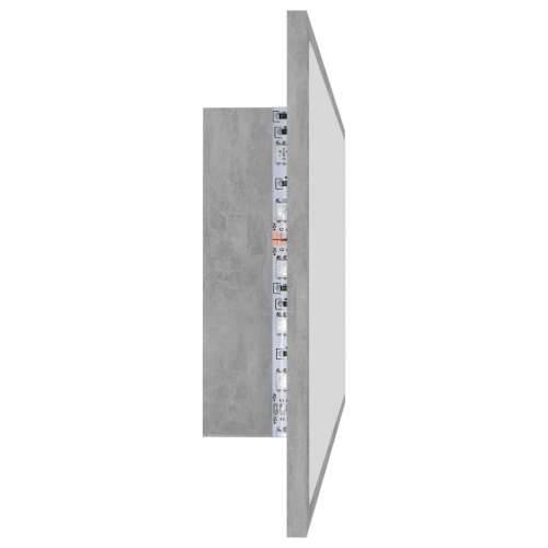 LED kupaonsko ogledalo siva boja betona 100x8,5x37 cm akrilno - Beton siva 1 Cijena