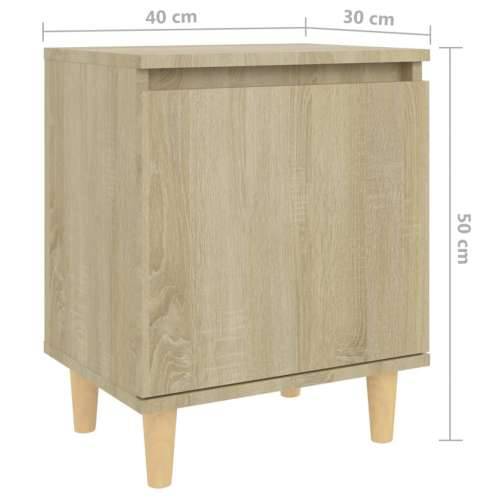 Noćni ormarić s drvenim nogama boja hrasta sonome 40x30x50 cm - sonoma hrast 1 Cijena