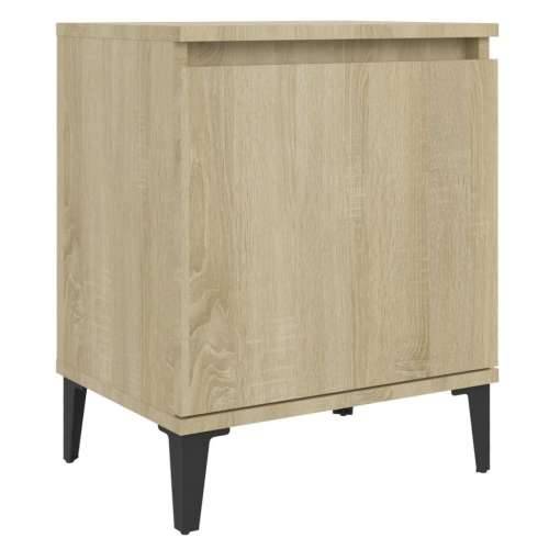 Noćni ormarić s metalnim nogama boja hrasta 40 x 30 x 50 cm - sonoma hrast 1 Cijena