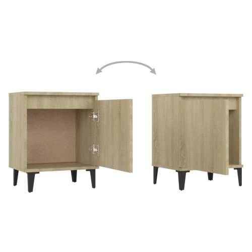 Noćni ormarić s metalnim nogama boja hrasta 40 x 30 x 50 cm - sonoma hrast 1 Cijena