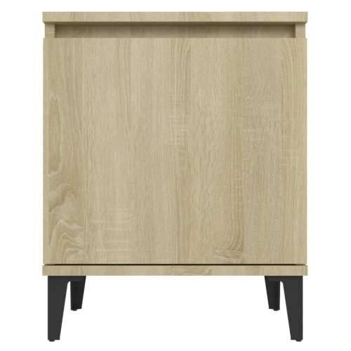 Noćni ormarić s metalnim nogama boja hrasta 40 x 30 x 50 cm - sonoma hrast 1 Cijena