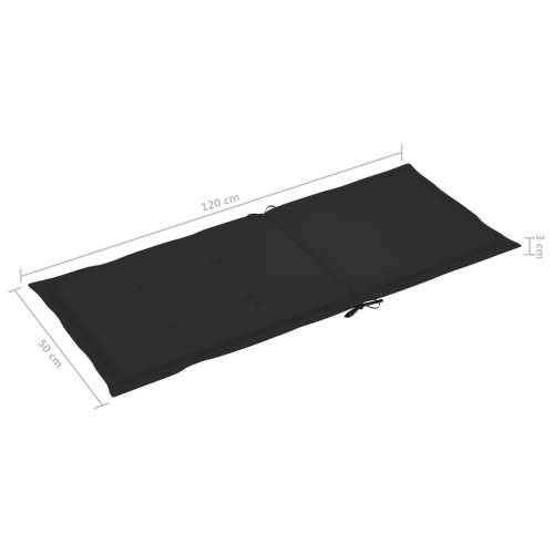 Nagibne vrtne stolice s jastucima 4 kom masivno bagremovo drvo - Crna 120 x 50 x 3 cm 4 1 Cijena