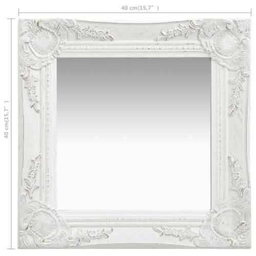 Zidno ogledalo u baroknom stilu 40 x 40 cm bijelo Cijena