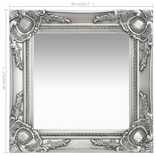Zidno ogledalo u baroknom stilu 40 x 40 cm srebrno Cijena