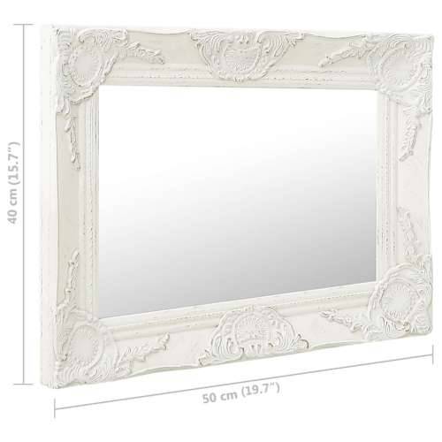Zidno ogledalo u baroknom stilu 50 x 40 cm bijelo Cijena
