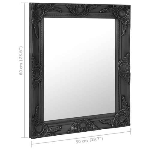 Zidno ogledalo u baroknom stilu 50 x 60 cm crno Cijena