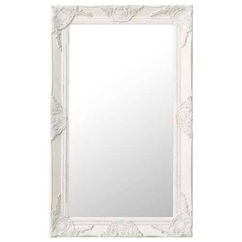 Zidno ogledalo u baroknom stilu 50 x 80 cm bijelo