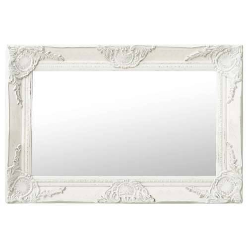 Zidno ogledalo u baroknom stilu 60 x 40 cm bijelo