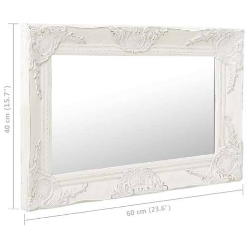 Zidno ogledalo u baroknom stilu 60 x 40 cm bijelo Cijena