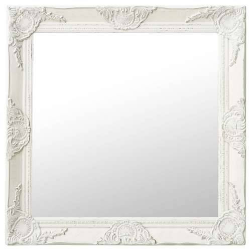 Zidno ogledalo u baroknom stilu 60 x 60 cm bijelo