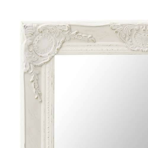 Zidno ogledalo u baroknom stilu 60 x 60 cm bijelo Cijena