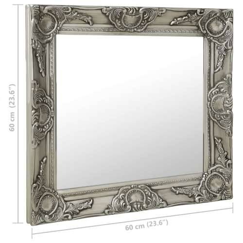 Zidno ogledalo u baroknom stilu 60 x 60 cm srebrno - Srebrno 60 x 60 cm 1 Cijena