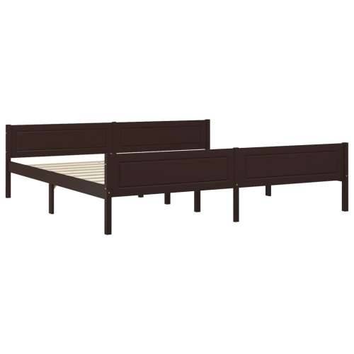 Okvir za krevet od masivne borovine tamnosmeđi 200 x 200 cm Tamno smeđa 200 x 200 cm Cijena