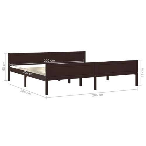 Okvir za krevet od masivne borovine tamnosmeđi 200 x 200 cm Tamno smeđa 200 x 200 cm Cijena