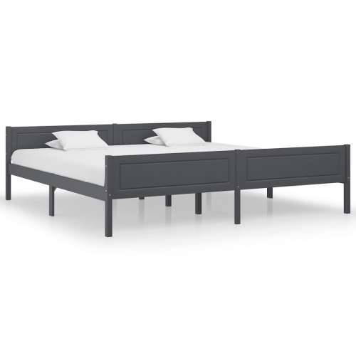 Okvir za krevet od masivne borovine sivi 200 x 200 cm - Siva 200 x 200 cm Cijena