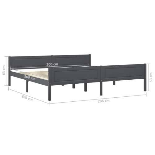 Okvir za krevet od masivne borovine sivi 200 x 200 cm - Siva 200 x 200 cm Cijena