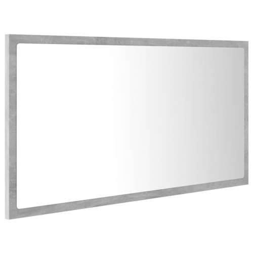 LED kupaonsko ogledalo siva boja betona 80x8,5x37 cm akrilno - Beton siva 1 Cijena