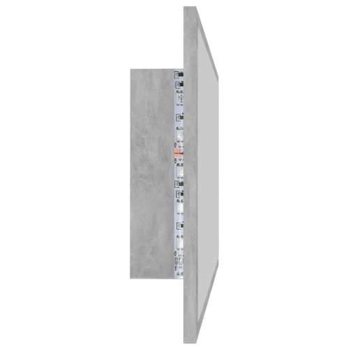 LED kupaonsko ogledalo siva boja betona 80x8,5x37 cm akrilno - Beton siva 1 Cijena