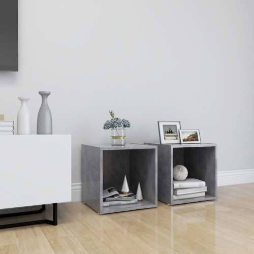 TV ormarići 2 kom boja betona 37 x 35 x 37 cm konstruirano drvo - Beton siva 2 Cijena