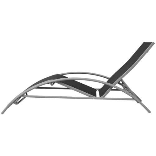 Ležaljka za sunčanje sa stolom aluminijum crna Cijena